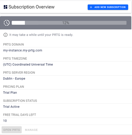 Subscription Progress