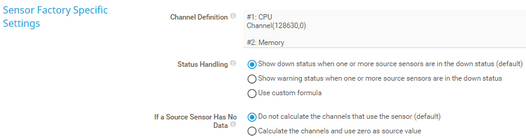 Sensor Factory Specific Settings