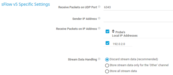 sFlow v5 Specific Settings